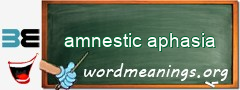 WordMeaning blackboard for amnestic aphasia